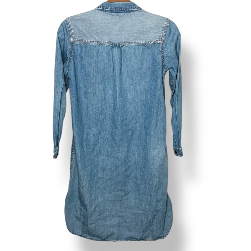 Denim Button-Down Shirt Dress Long Sleeve Size Small - Picture 10 of 11